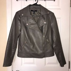 Gray Forever 21 Fleather Jacket